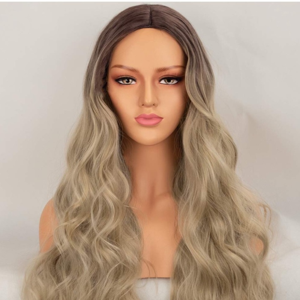 Marie 22” ASH BROWN OMBRÉ BODYWAVE MIDDLE PART Wig - Picture 3 of 7